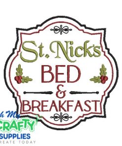 St. Nick's Bed & Breakfast 1110 Embroidery Design