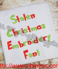 Grinch's Stolen Christmas Embroidery Font (BX Included)