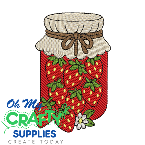 Strawberry Jar Embroidery Design