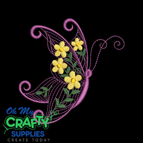 Sun-Kissed Garden Butterfly Embroidery Design