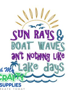Sun Rays Boat Waves 522 Embroidery Design