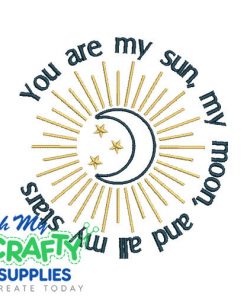 Sun, Moon, and stars Emboridery Design