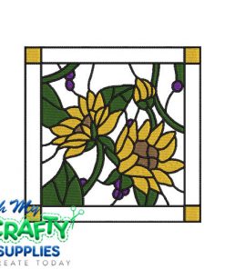 Sunflower Stained Glass Embroidery Design
