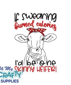 Swearing Heifer Embroidery Design