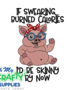 Swearing Pig 2025 Embroidery Design