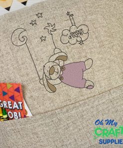 Sweet Dreams Bunny Bear Embroidery Design