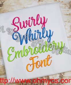 Swirly Whirly Embroidery Font (BX Included)
