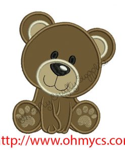Bear Applique Embroidery Design