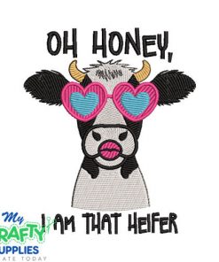That Heifer Embroidery Design