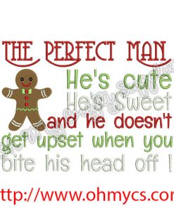 The Perfect Man Embroidery Design