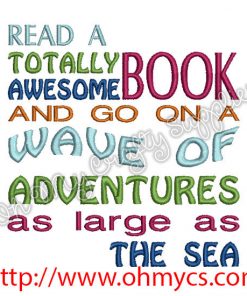 Totally Awesome Book Embroidery Design