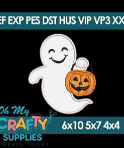 Trick or Treat Ghost Applique Embroidery Design