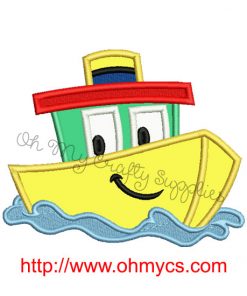 Tubby the Boat Applique Design