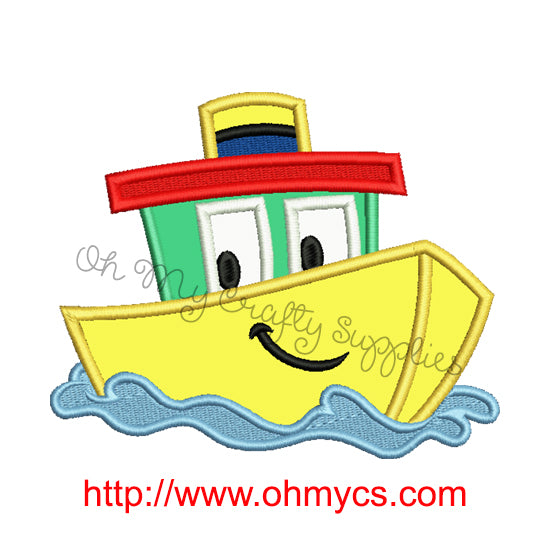 Tubby the Boat Applique Design