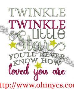 Twinkle Twinkle little Star Embroidery Design