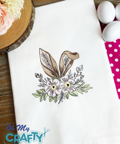 Floral Bunny Ears Embroidery Design