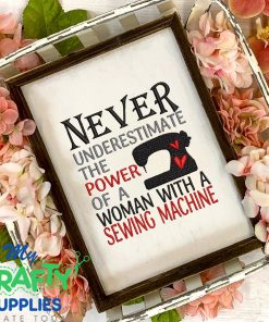 Underestimate Woman Sewing Embroidery Design