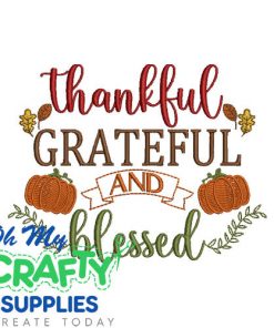Thankful grateful blessed 929 Embroidery Design