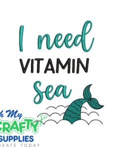 Vitamin Sea Mermaid Embroidery Design