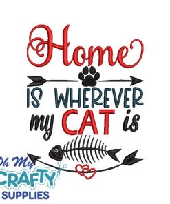 Wherever cat is Embroidery Design