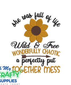 Wild & Free Sunflower Embroidery Design