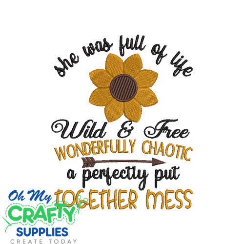 Wild & Free Sunflower Embroidery Design