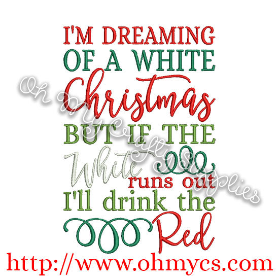 Christmas Wine Embroidery Design