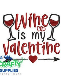 Wine Valentine 1523 Embroidery Design