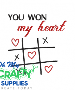 Won my heart Embroidery Design