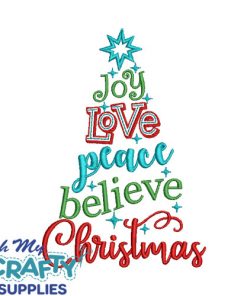 Word Tree Christmas Embroidery Design