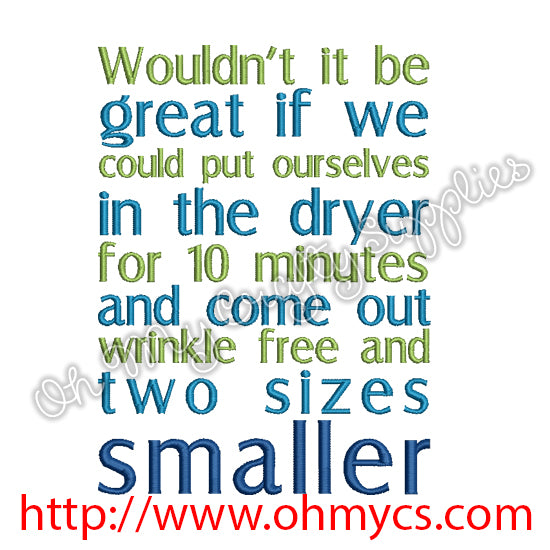 Wrinkle Free Embroidery Design