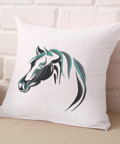 Abstract Horse Head Embroidery Design