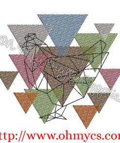 Abstract Chicken Embroidery Design