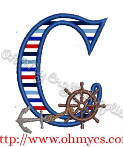 C Algerian Anchor Letter Applique Design