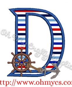 D Algerian Anchor Letter Applique Design