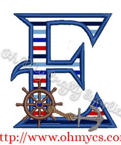 E Algerian Anchor Letter Applique Design