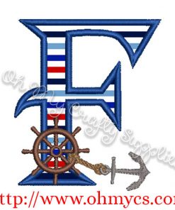 F Algerian Anchor Letter Applique Design