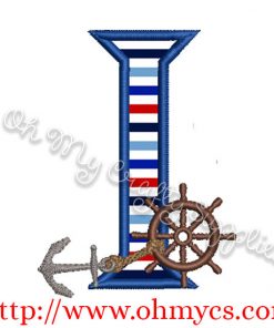 I Algerian Anchor Letter Applique Design