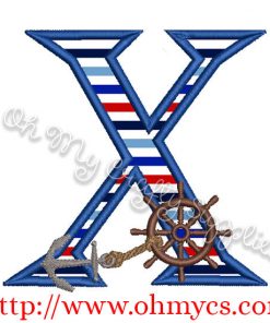X Algerian Anchor Letter Applique Design