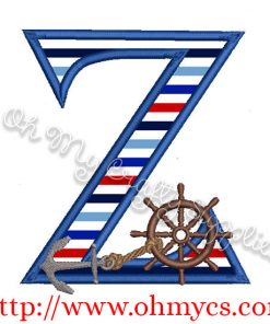 Z Algerian Anchor Letter  Applique Design