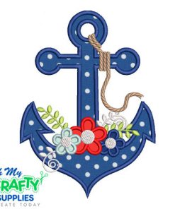 Floral Anchor with Rope Applique Design