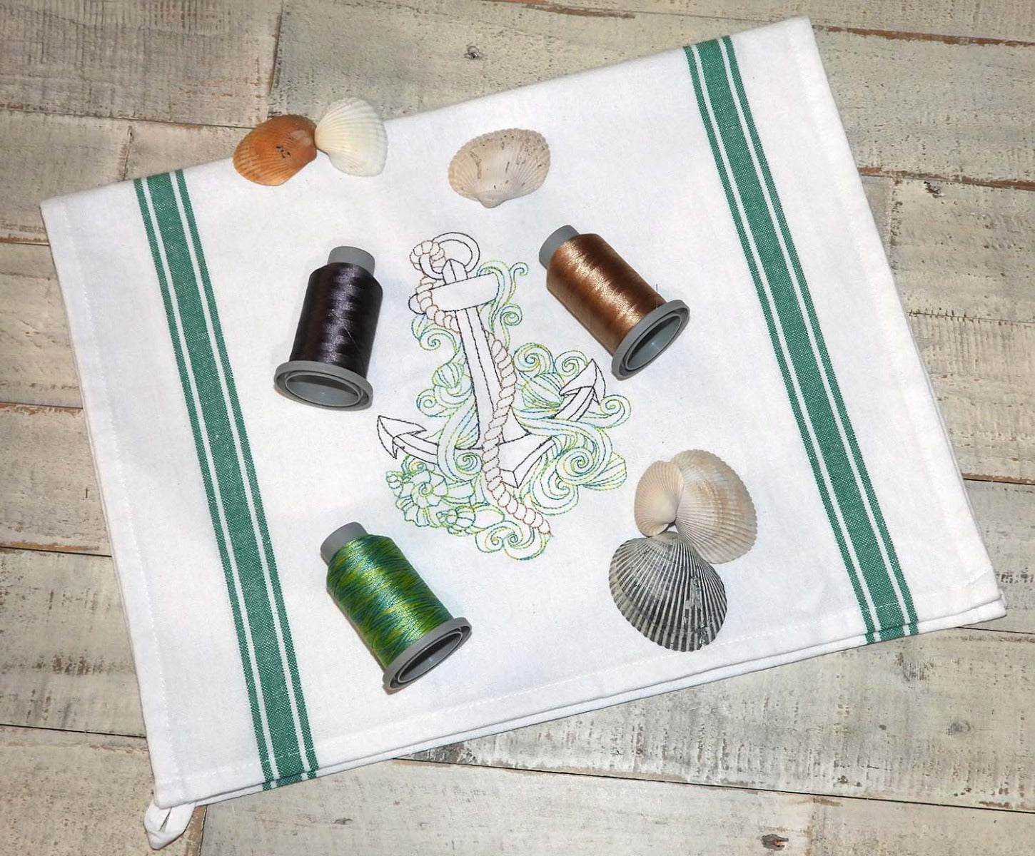 Swirly Anchor Embroidery Design