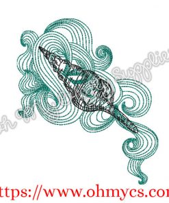 Another Swirly Shell Embroidery Design
