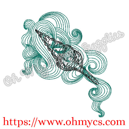 Another Swirly Shell Embroidery Design