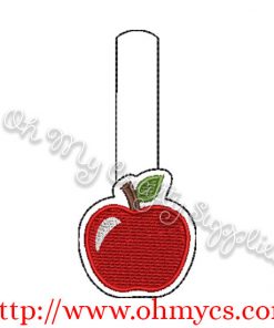 ITH Apple Key Fob Embroidery Design