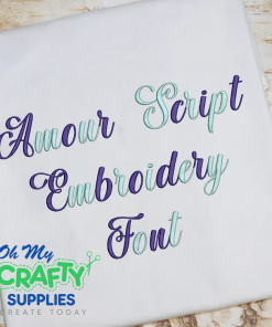 Amour Script Embroidery Font (BX Included) (FM)