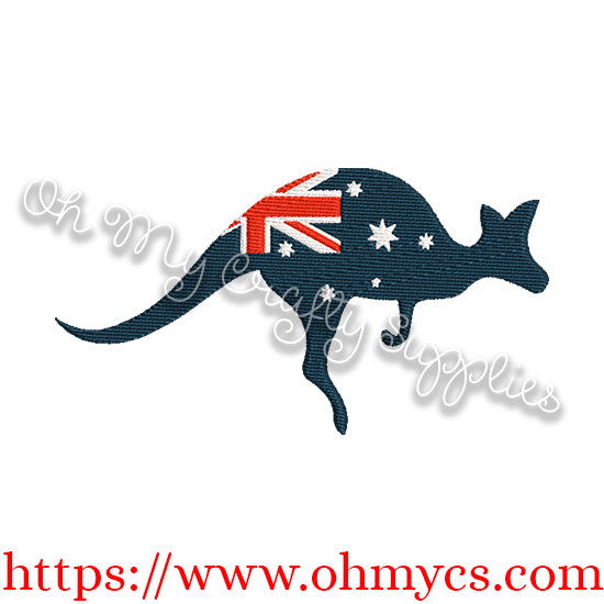 Aussie Kangaroo Embroidery Design