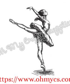 Ballerina Sketch Embroidery Design