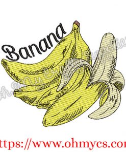 Banana Sketch Embroidery Design