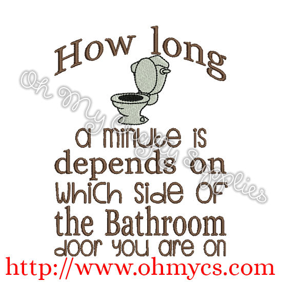 Bathroom Minute Embroidery Design